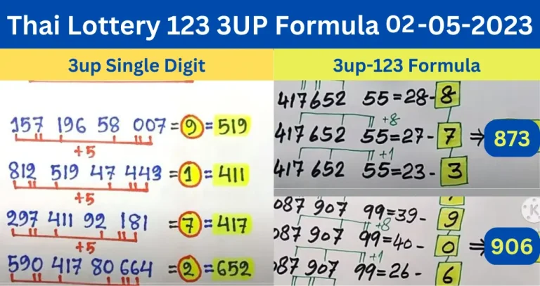 Thailand Lottery 123 – 3up Formula 02-05-2023