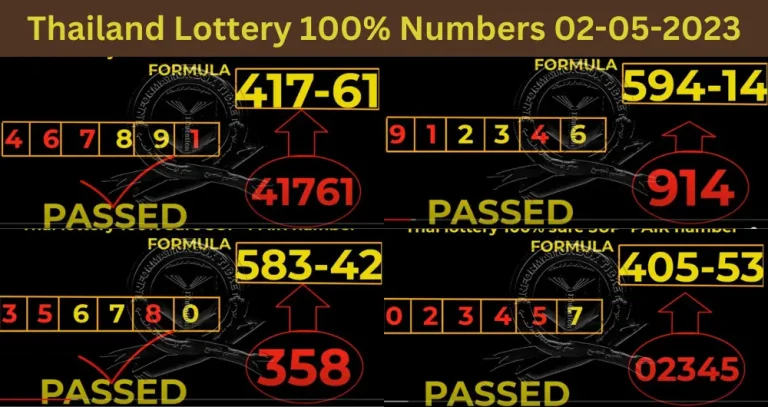 Thailand Lottery 100% Sure Numbers 02-05-2023