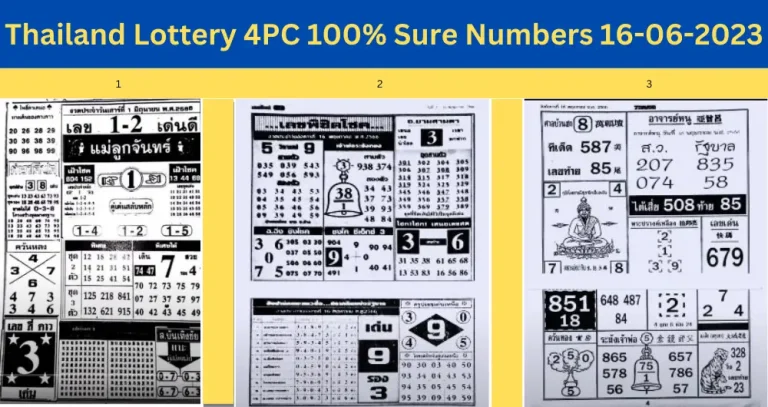 Thailand Lottery 4PC Paper 100% Sure Numbers 16-06-2023
